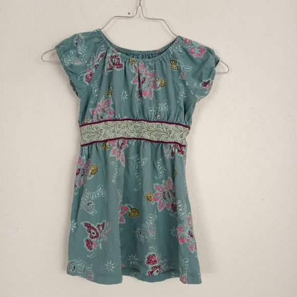 Tea Collection Blue Dress with Pink and Yellow Accents - Picture 1 of 5